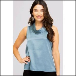 Cowl neck sleeveless top